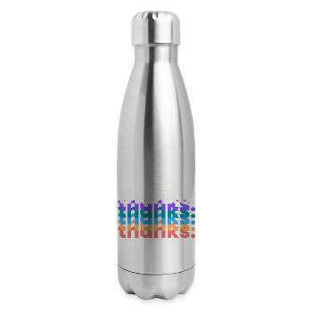 Thanks For Evrything - 17 oz Insulated Stainless Steel Water Bottle - silver - Right