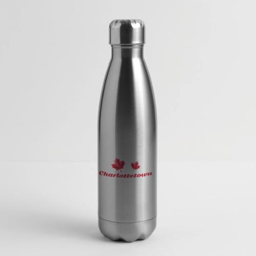 Charlottetown with two red maple leaves - 17 oz Insulated Stainless Steel Water Bottle