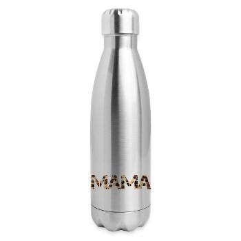Girl Mama Leopard, Girl Mom, Girl Mama, Girl Mama - 17 oz Insulated Stainless Steel Water Bottle - silver - Right