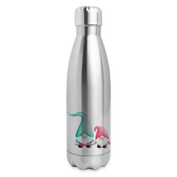 Two Gnomes - 17 oz Insulated Stainless Steel Water Bottle - silver - Right