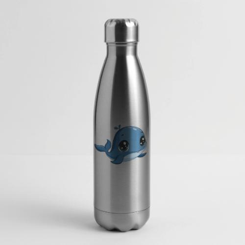 Smiling Blue Baby Whale - 17 oz Insulated Stainless Steel Water Bottle
