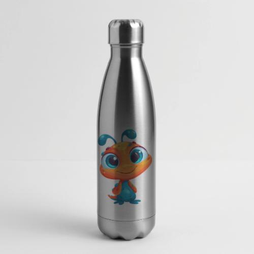 Fun Cartoon Alien in Orange and Blue - 17 oz Insulated Stainless Steel Water Bottle