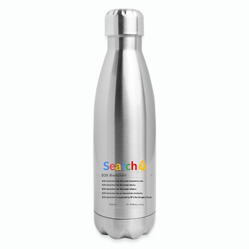 SEARCH WHITE EOS BLOCKCHAIN T-SHIRT - Insulated Stainless Steel Water Bottle