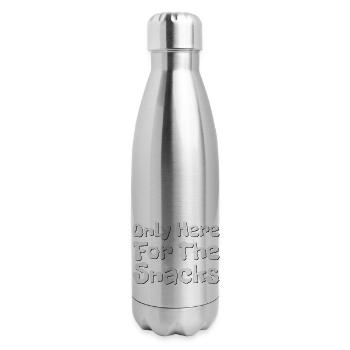 Only Here For The Snacks - 17 oz Insulated Stainless Steel Water Bottle - silver - Right