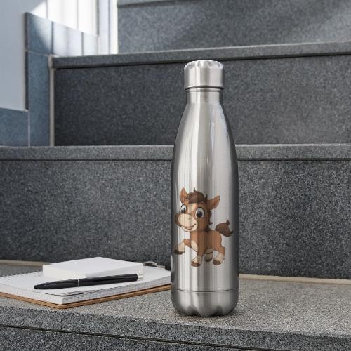 Playful Cartoon Baby Pony Full of Joy - 17 oz Insulated Stainless Steel Water Bottle