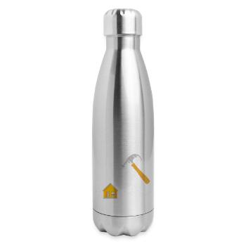 It Takes Studs To Build Houses Funny Construction - 17 oz Insulated Stainless Steel Water Bottle - silver - Right