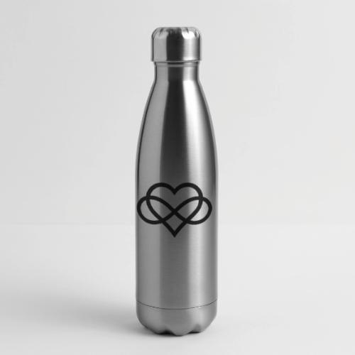 Infinity Heart (black) - 17 oz Insulated Stainless Steel Water Bottle
