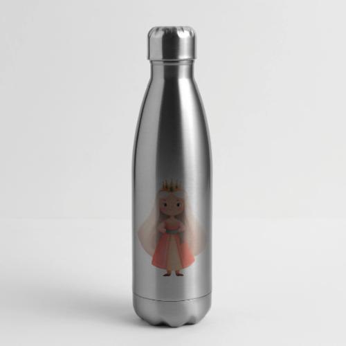 Cute Cartoon Little Princess with Long Hair - 17 oz Insulated Stainless Steel Water Bottle
