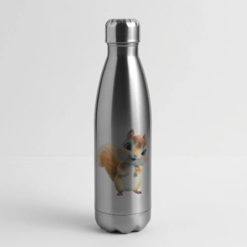 Adorable Cartoon Baby Squirrel Smiling - 17 oz Insulated Stainless Steel Water Bottle