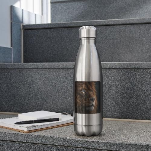 Lion Portrait Majestic Wildlife Design - 17 oz Insulated Stainless Steel Water Bottle
