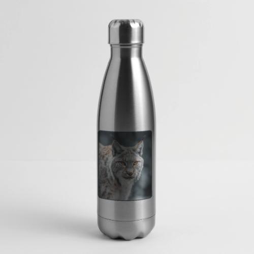 Lynx Portrait Piercing Eyes Design - 17 oz Insulated Stainless Steel Water Bottle