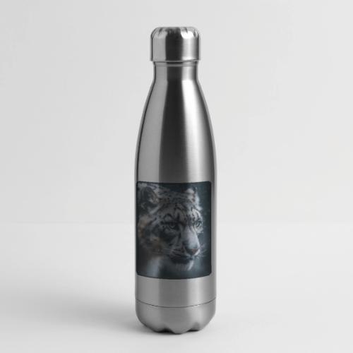 Snow Leopard Blue Eyes Design - 17 oz Insulated Stainless Steel Water Bottle