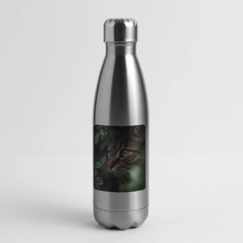 Tabby Cat Jungle Eyes Design - 17 oz Insulated Stainless Steel Water Bottle