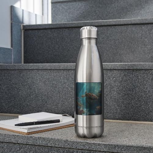 Sea Turtle Coral Reef Design - 17 oz Insulated Stainless Steel Water Bottle