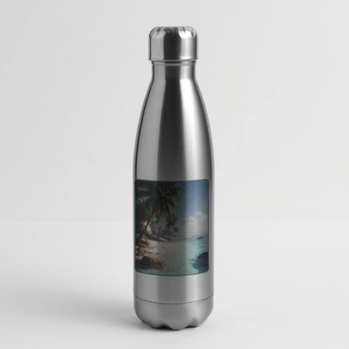 Tropical Beach Paradise Palm Design - 17 oz Insulated Stainless Steel Water Bottle