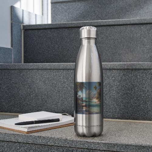 Tropical Island Paradise Ocean Design - 17 oz Insulated Stainless Steel Water Bottle