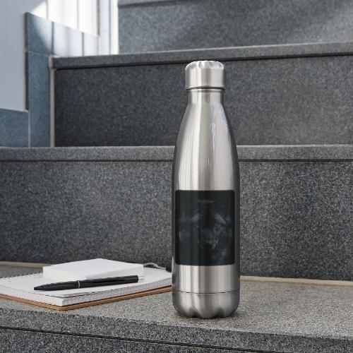 Black Wolf Intense Eyes Portrait Design - 17 oz Insulated Stainless Steel Water Bottle