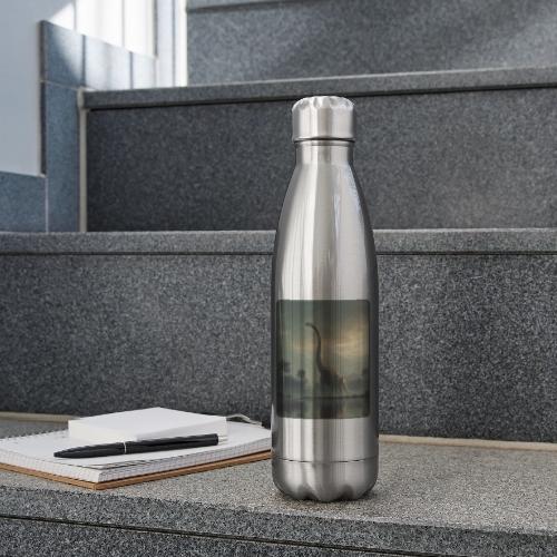 Brachiosaurus Misty Lake Design - 17 oz Insulated Stainless Steel Water Bottle