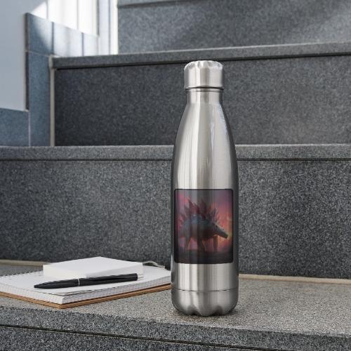 Stegosaurus Sunset Forest Design - 17 oz Insulated Stainless Steel Water Bottle