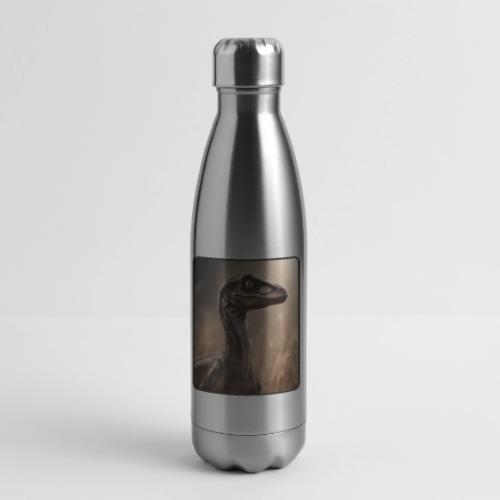 Velociraptor Feathered Portrait Design - 17 oz Insulated Stainless Steel Water Bottle