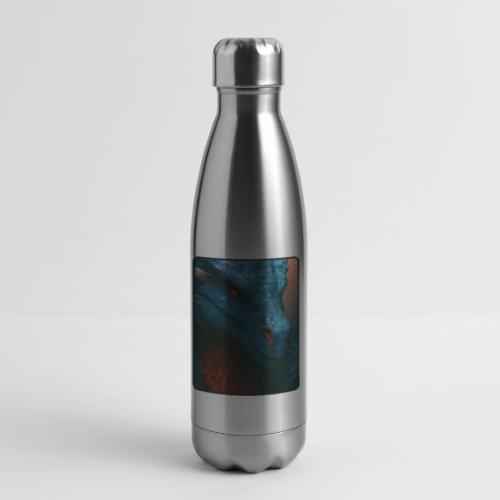 Turquoise Dragon Fire Eye Design - 17 oz Insulated Stainless Steel Water Bottle