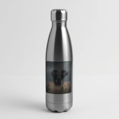 Majestic African Elephant Portrait Design - 17 oz Insulated Stainless Steel Water Bottle