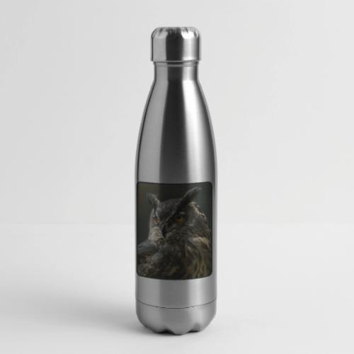 Eurasian Eagle Owl Portrait Design - 17 oz Insulated Stainless Steel Water Bottle