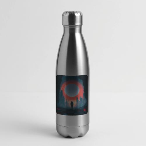 Cosmic Portal Future City Design - 17 oz Insulated Stainless Steel Water Bottle