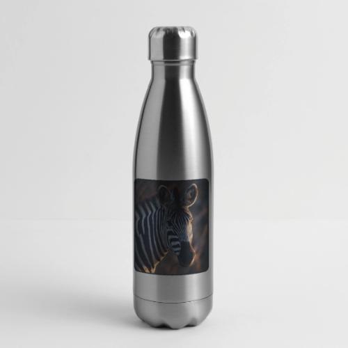 Majestic Zebra Sunset Portrait Design - 17 oz Insulated Stainless Steel Water Bottle
