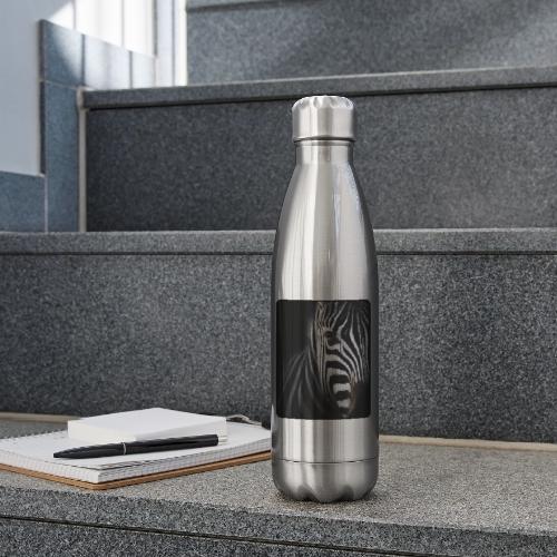 Zebra High Contrast Portrait Design - 17 oz Insulated Stainless Steel Water Bottle