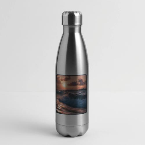 Golden Sunset Ocean Wave - 17 oz Insulated Stainless Steel Water Bottle