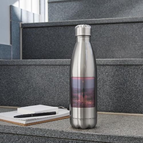 Ethereal Sunset Flower Field Art - 17 oz Insulated Stainless Steel Water Bottle