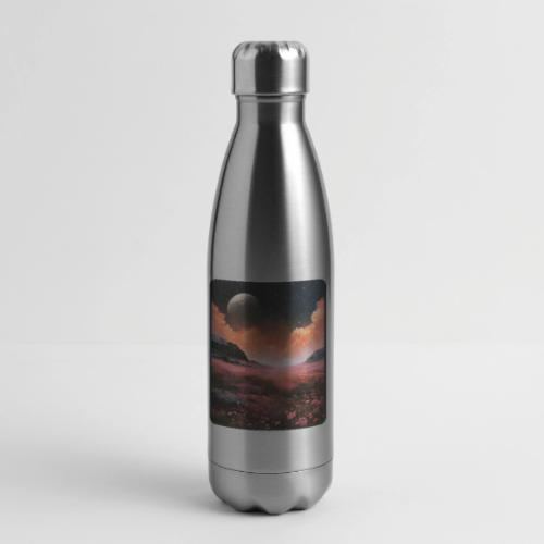Moonlit Fantasy Flower Landscape - 17 oz Insulated Stainless Steel Water Bottle