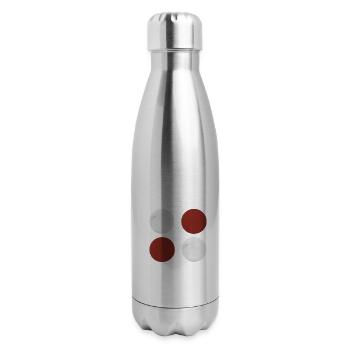 Red & white dots - 17 oz Insulated Stainless Steel Water Bottle - silver - Right