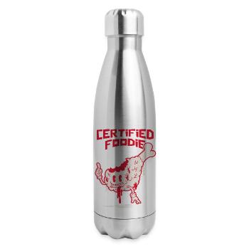 Certified Foodie - 17 oz Insulated Stainless Steel Water Bottle - silver - Right