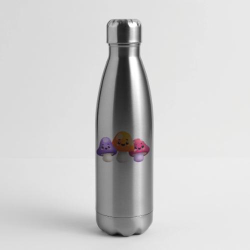 Colorful Mushroom Companions - 17 oz Insulated Stainless Steel Water Bottle