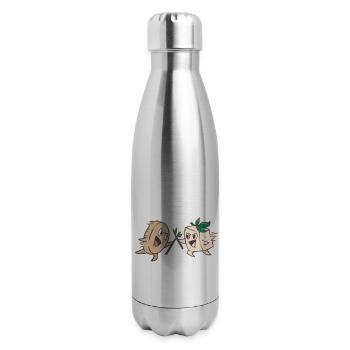 Wrestling Passion Ball Sports Vegetable Tofu - 17 oz Insulated Stainless Steel Water Bottle - silver - Right