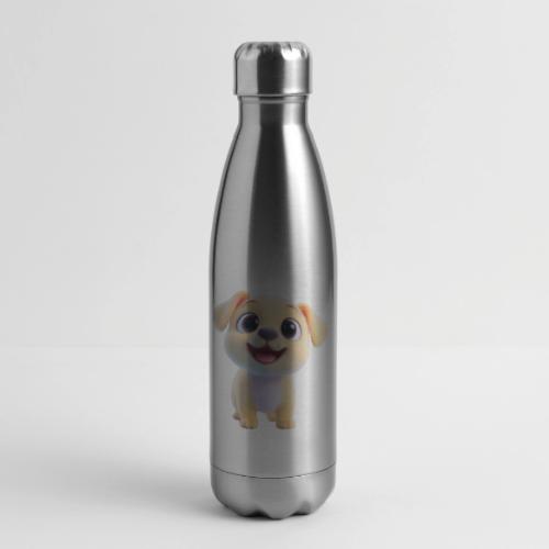 Playful 3D Baby Puppy Looking Up - 17 oz Insulated Stainless Steel Water Bottle