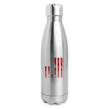 Veteran Gift-Baseball Bat Clothing Patriotic Baseb - 17 oz Insulated Stainless Steel Water Bottle - silver - Right
