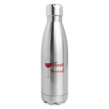 Fill My Glass I Just Divorced That Ass Divorcee M - 17 oz Insulated Stainless Steel Water Bottle - silver - Right