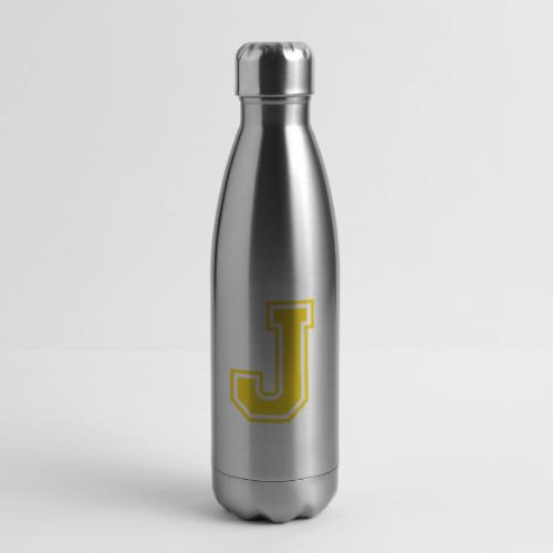 Letter J – Capital Athletic Alphabet Monogram - 17 oz Insulated Stainless Steel Water Bottle