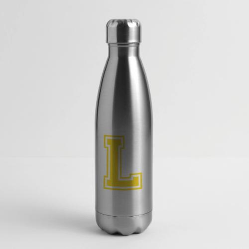 Letter L – Capital Athletic Alphabet Monogram - 17 oz Insulated Stainless Steel Water Bottle
