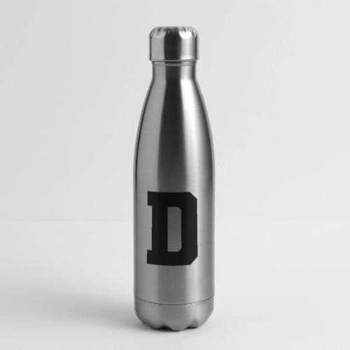 Varsity Letter D Athletic Alphabet Design - 17 oz Insulated Stainless Steel Water Bottle