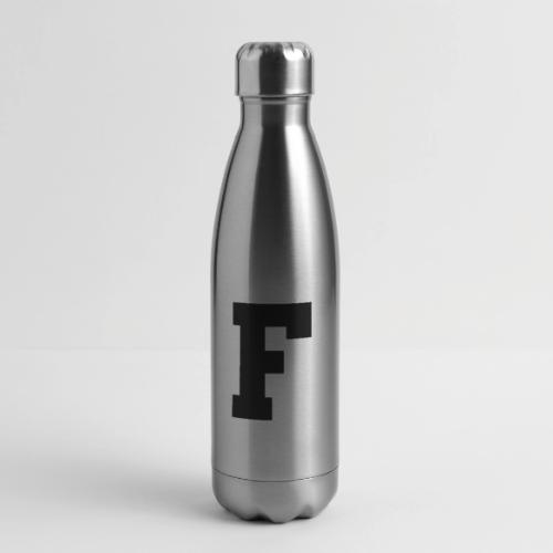 Varsity Letter F Athletic Monogram - 17 oz Insulated Stainless Steel Water Bottle