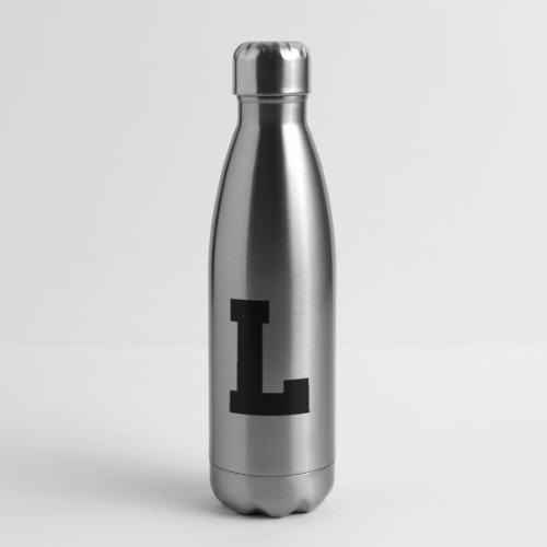 Varsity Letter L Athletic Monogram - 17 oz Insulated Stainless Steel Water Bottle
