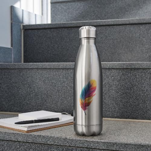 Rainbow Flight Feather - 17 oz Insulated Stainless Steel Water Bottle