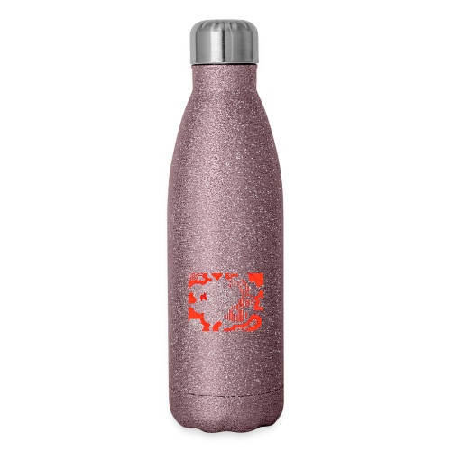 white red white - 17 oz Insulated Stainless Steel Water Bottle