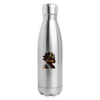japanese dragon art - 17 oz Insulated Stainless Steel Water Bottle - silver - Right