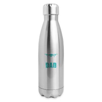 Drone dad - 17 oz Insulated Stainless Steel Water Bottle - silver - Right