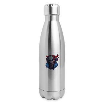 dark shadows: Horned Vampire - 17 oz Insulated Stainless Steel Water Bottle - silver - Right